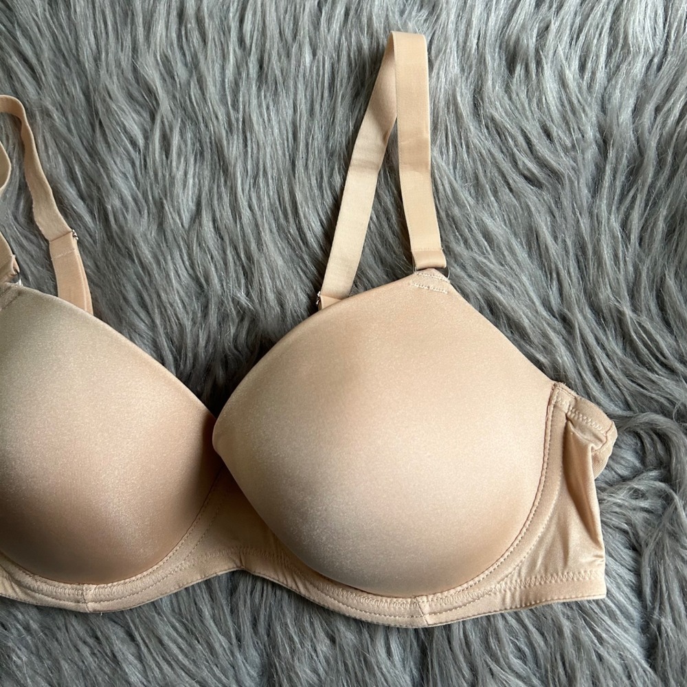 Primark Lightly Lined Bra Womens Size 36D Beige Underwire Back‎ Closure - Picture 3 of 7